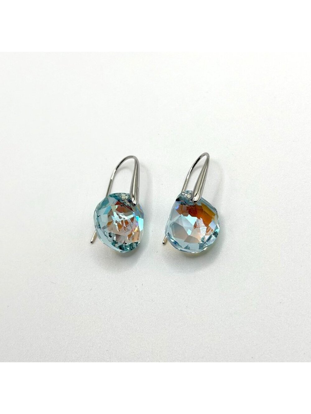 Swarovski Crystal Galet Crystal Drop Earrings In Silvertone